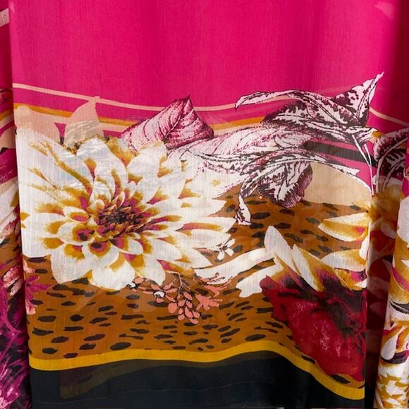 Chico's-Bountiful Floral Poncho in Pink Boatneck Loose Fit NWTS - Picture 4 of 6